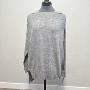 Fiorucci Oversized Cold Shoulder Tunic Sweater Dress Square Neck Gray Women's XS